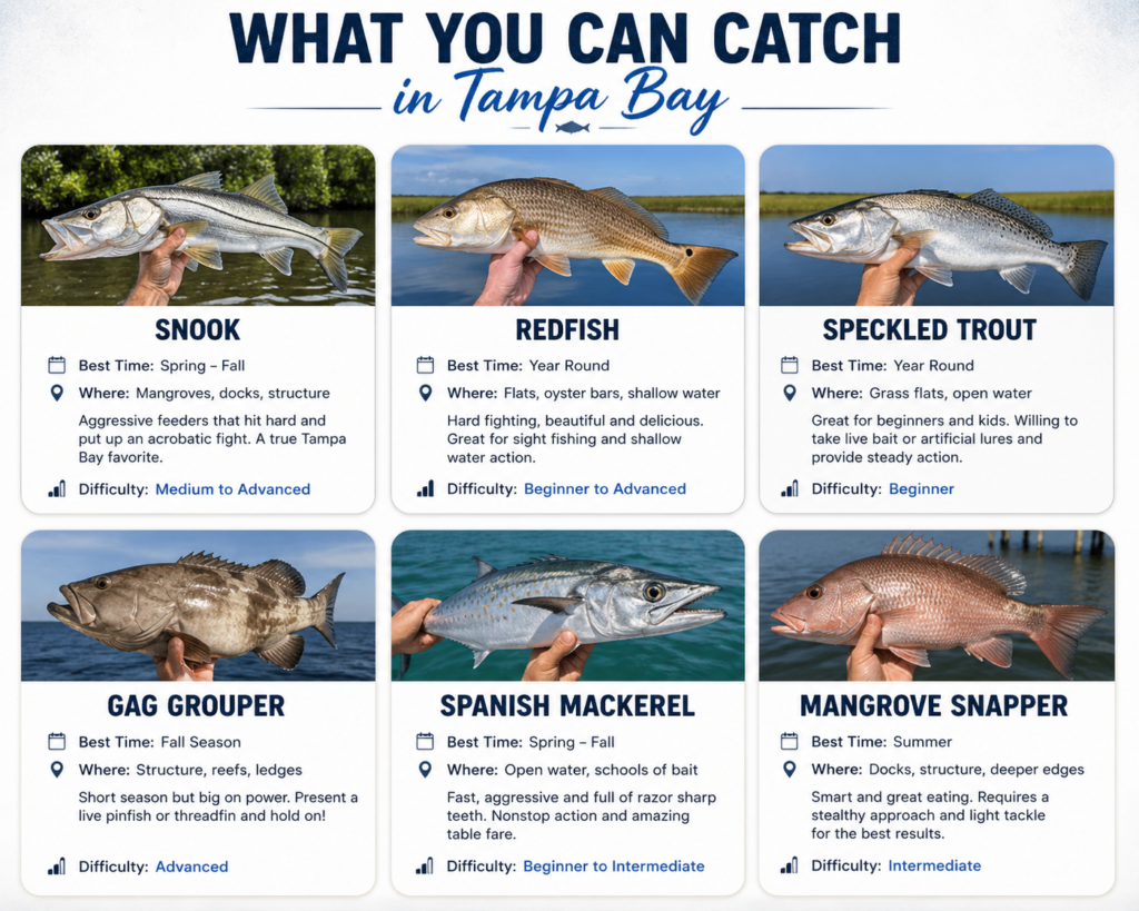 What you can catch on a private charter in Tampa Bay