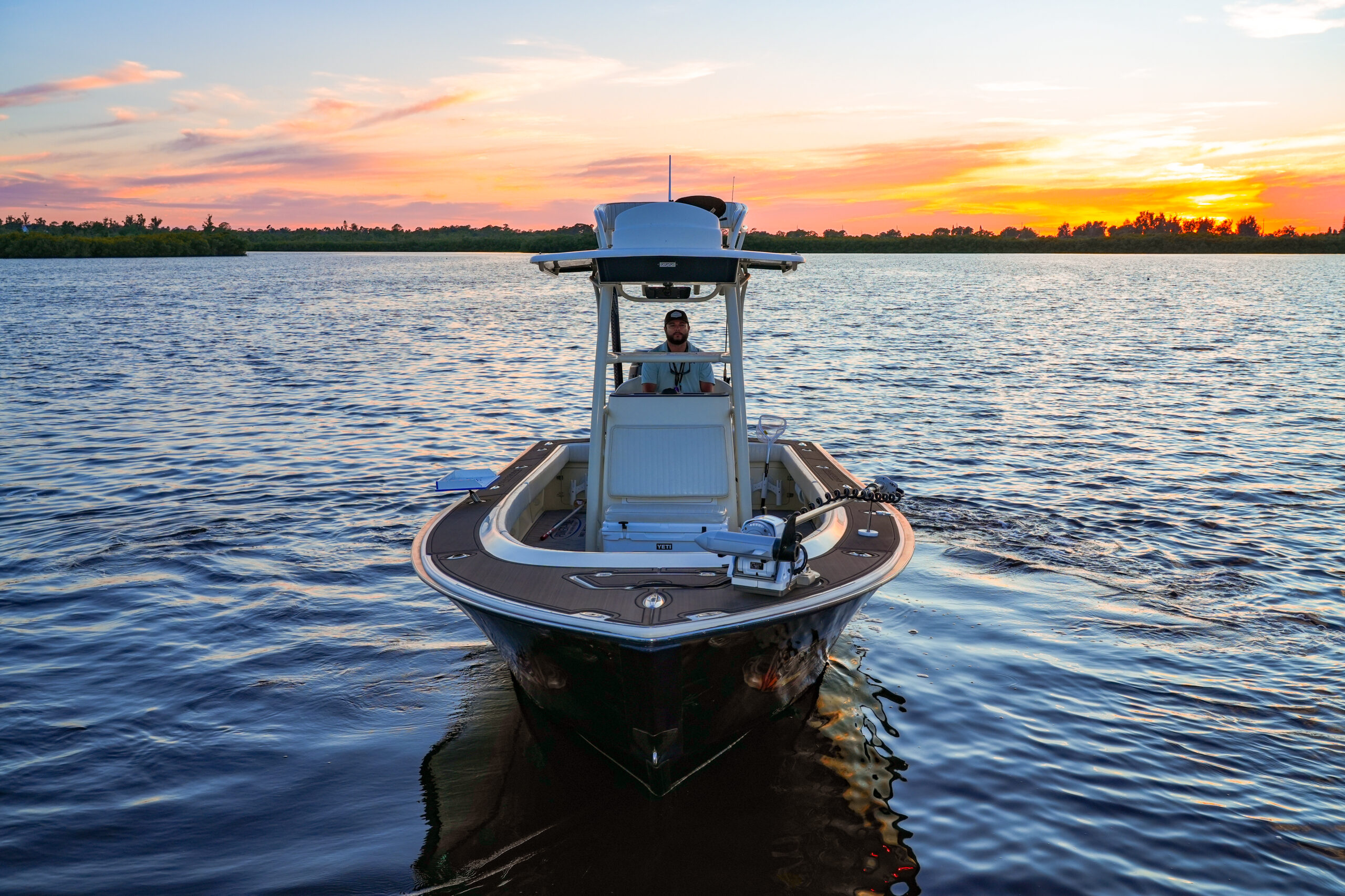 Avenger boat with cobia tower