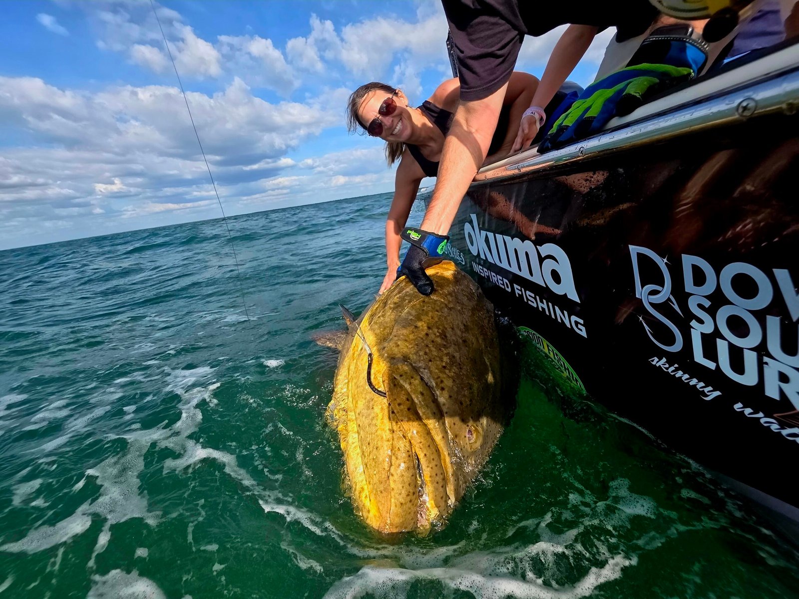 Melissa catches PB goliath grouper Tampa Bay