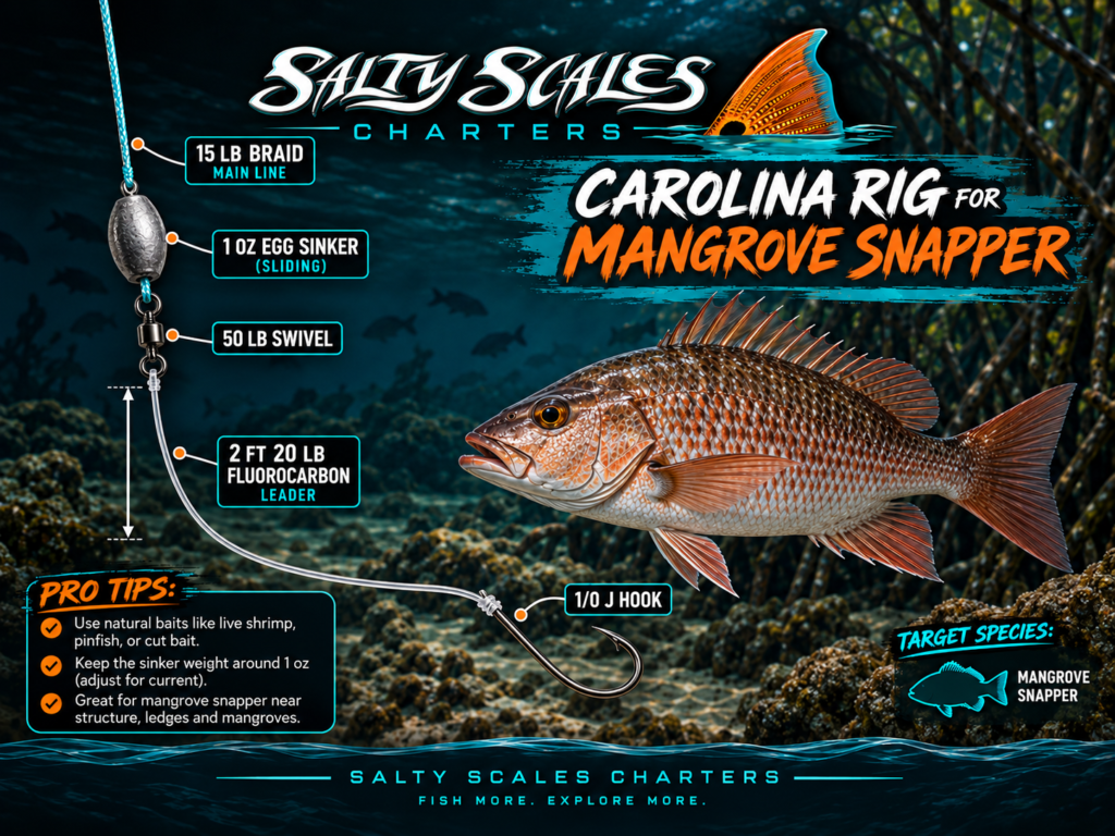 Mangrove snapper Carolina Rig diagram